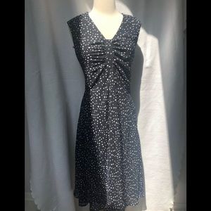 Evan-Picone black (almost dark navy) & white dress